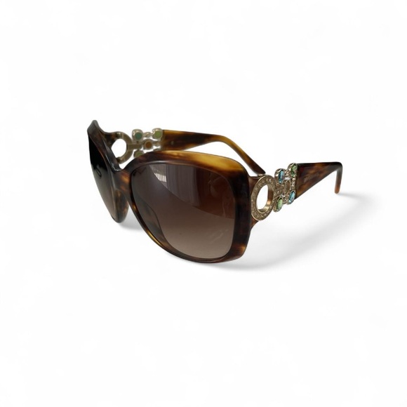 Bulgari Brown Sunglasses with Crystal Embellishments - Picture 2 of 8